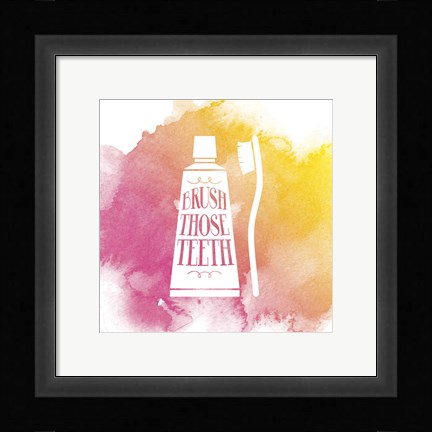Framed Brush Those Teeth Watercolor Splash Print