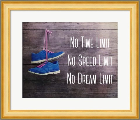 Framed No Time Limit No Speed Limit No Dream Limit Blue Shoes Print