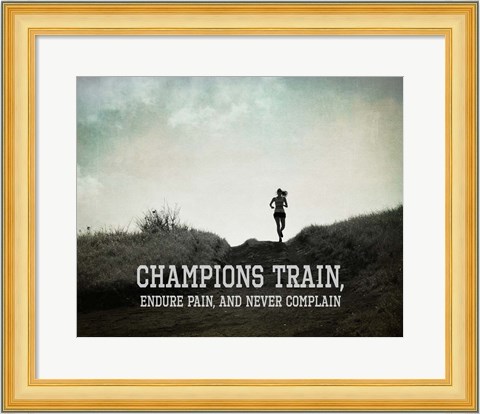 Framed Champions Train Woman Black and White Print