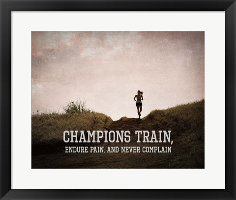 Framed Champions Train Woman Color Print
