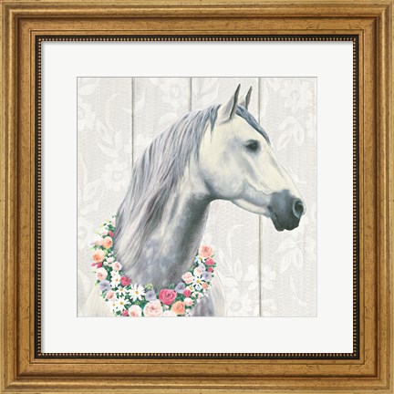 Framed Spirit Stallion I on wood Square Print