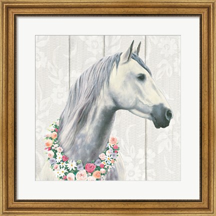Framed Spirit Stallion I on wood Square Print