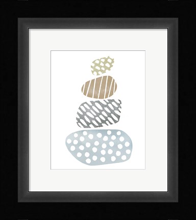 Framed River Stones II Print