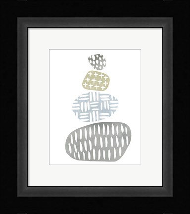 Framed River Stones I Print