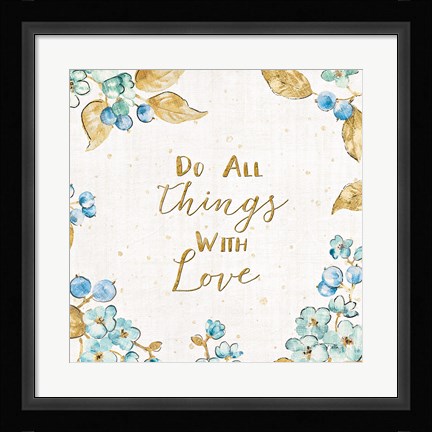 Framed Blue Blossom V Print