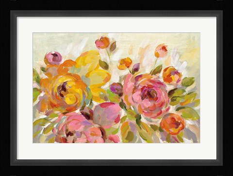 Framed Brushy Peonies Print