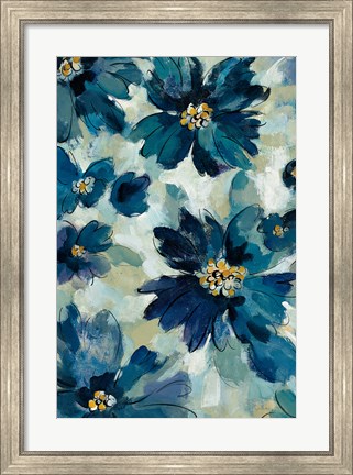Framed Inky Floral I Print