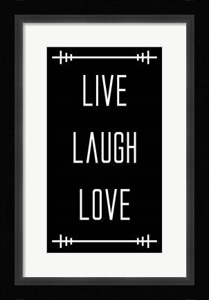 Framed Live Laugh Love - Black Print