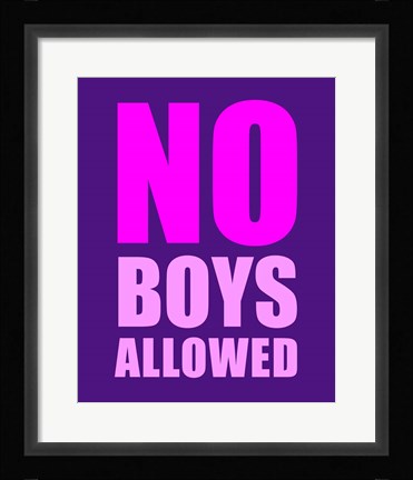 Framed No Boys Allowed - Purple Print