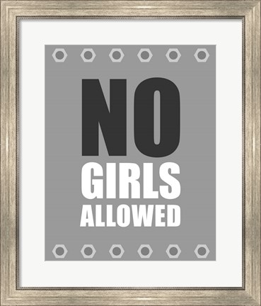 Framed No Girls Allowed - Metal Print