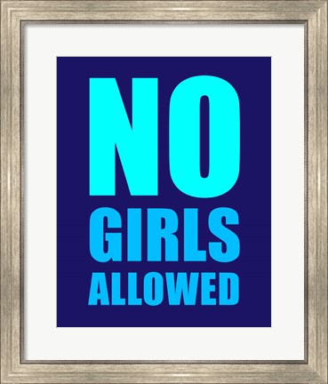 Framed No Girls Allowed - Navy Print