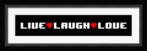 Framed Live Laugh Love -  Black Panoramic Print
