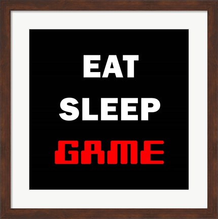 Framed Eat Sleep Game - Black Print