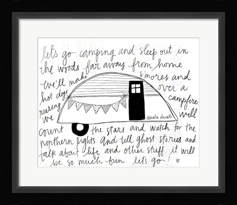 Framed Wordy Camper Print