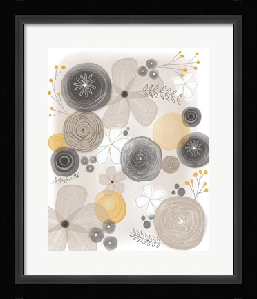 Framed Yellow Floral Print