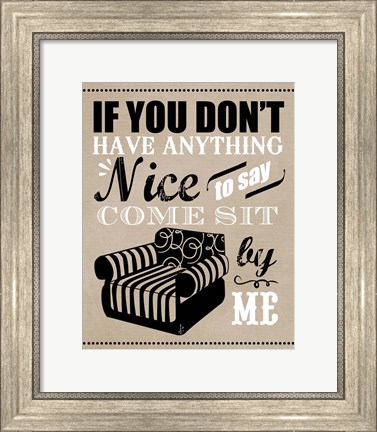 Framed Come Sit by Me Print