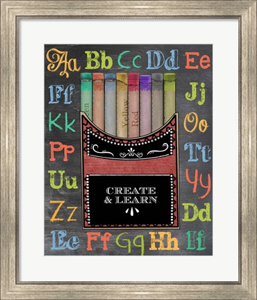 Framed Crayons Print