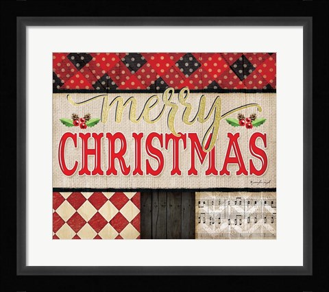 Framed Merry Christmas Plaid Print