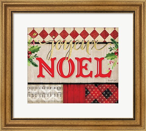 Framed Joyeux Noel Plaid Print