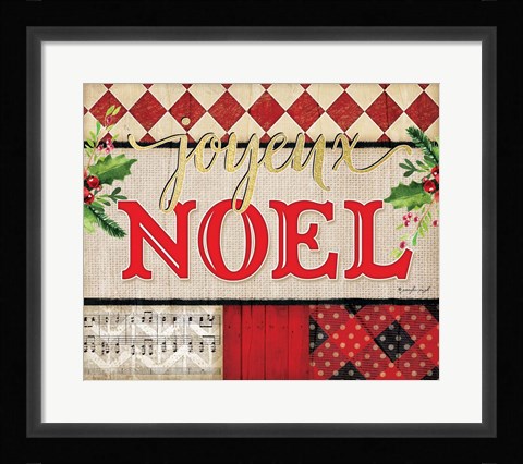 Framed Joyeux Noel Plaid Print