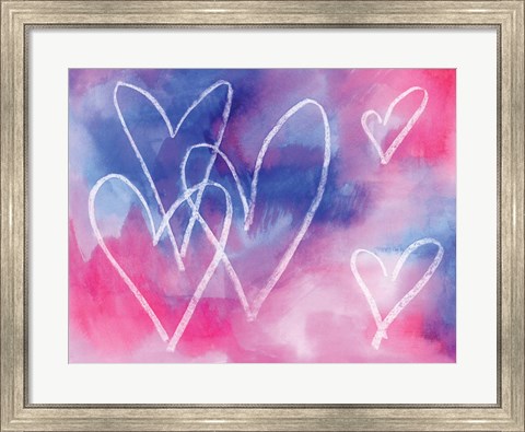 Framed Blue Hearts Print