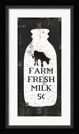 Framed Farmhouse Milk Bottle Print