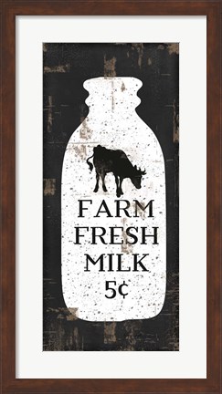 Framed Farmhouse Milk Bottle Print