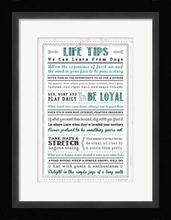 Framed Life Tips - Dog Print
