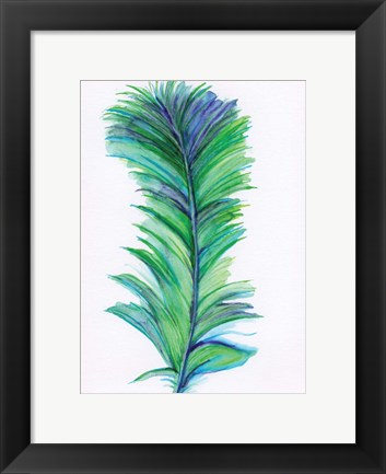 Framed Blue Feather II Print