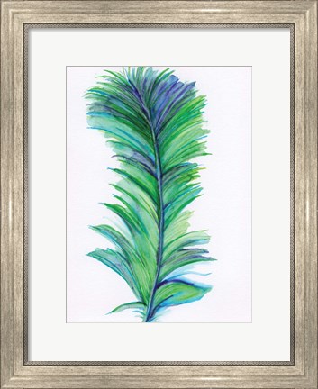 Framed Blue Feather II Print