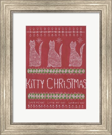 Framed Kitty Christmas Print