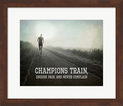 Framed Champions Train Man Black and White Print