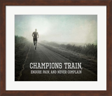 Framed Champions Train Man Black and White Print