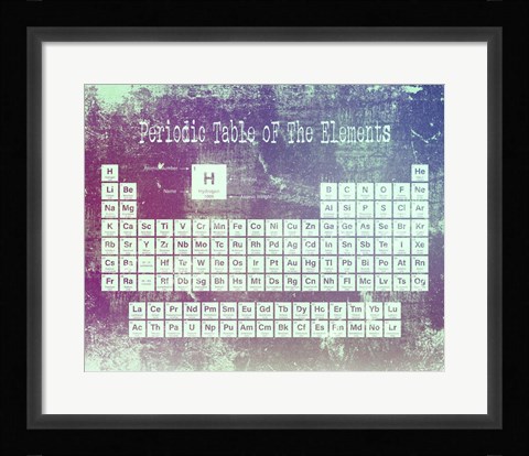 Framed Periodic Table Purple Grunge Background Print