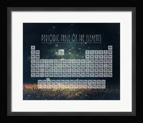 Framed Periodic Table Gold Dust - Blue Print