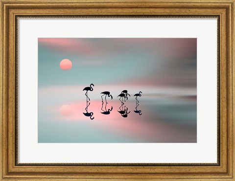 Framed Family Flamingos Print
