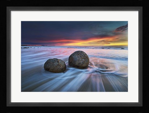 Framed Moeraki Boulders Print