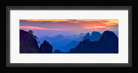 Framed Sanqing Mountain Sunset Print