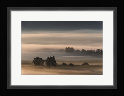 Framed Dense Fog Over The Moos Print