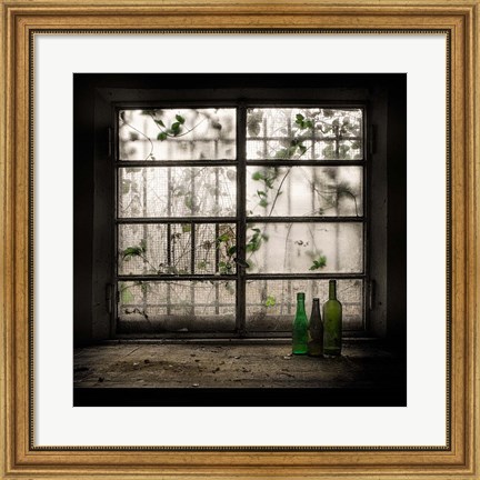 Framed Still-Life With Glass Bottle Print