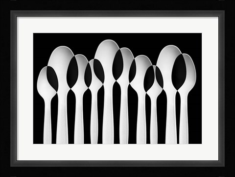Framed Spoons Abstract:  Forest Print