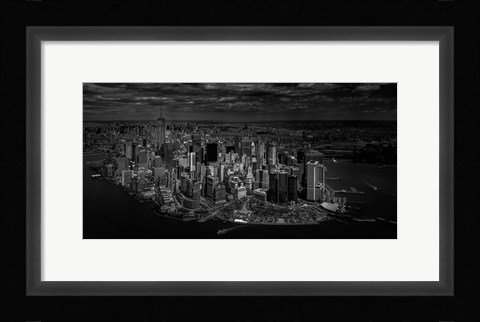 Framed Manhattan - Bird's Eye View Print
