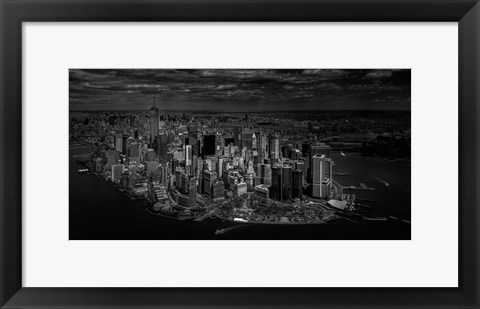 Framed Manhattan - Bird's Eye View Print