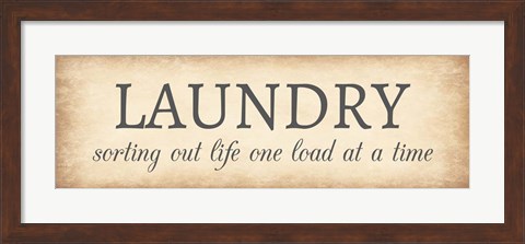 Framed Aged Laundry Sign - Sorting Out Life Print