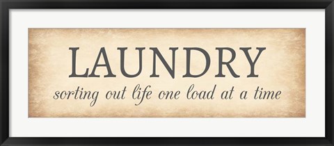 Framed Aged Laundry Sign - Sorting Out Life Print