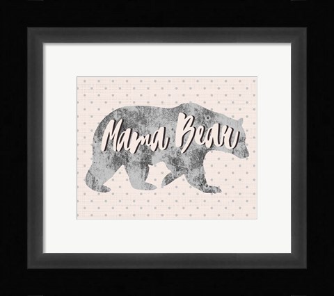 Framed Mama Bear Silhouette Print