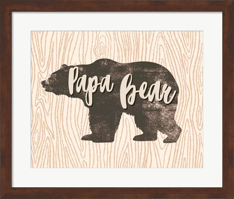 Framed Papa Bear Silhouette Print