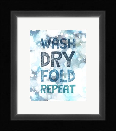 Framed Wash Dry Fold Repeat Bubbles Print
