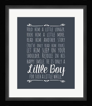 Framed Hold Him A Little Longer - Blue Print