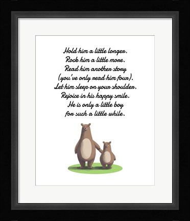 Framed Hold Him A Little Longer Bear And Cub White Print